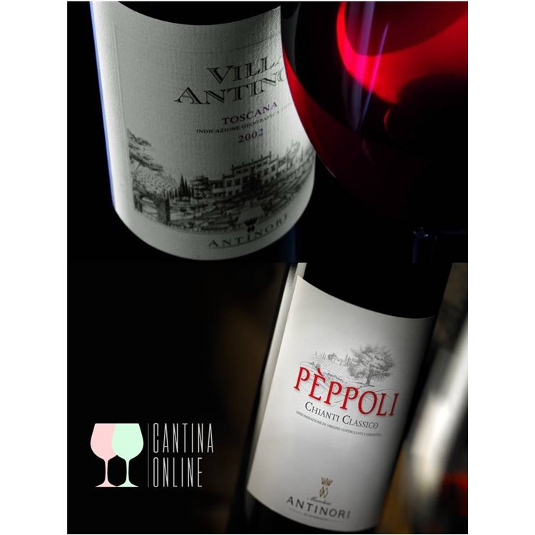 9 Bottiglie Peppoli Chianti Classico DOCG Antinori + 9 Bottiglie Villa Antinori Toscana IGT - Tenute Marchesi Antinori 9 Bottiglie Peppoli Chianti Classico DOCG Antinori + 9 Bottiglie Villa Antinori Toscana IGT - Tenute Marchesi Antinori