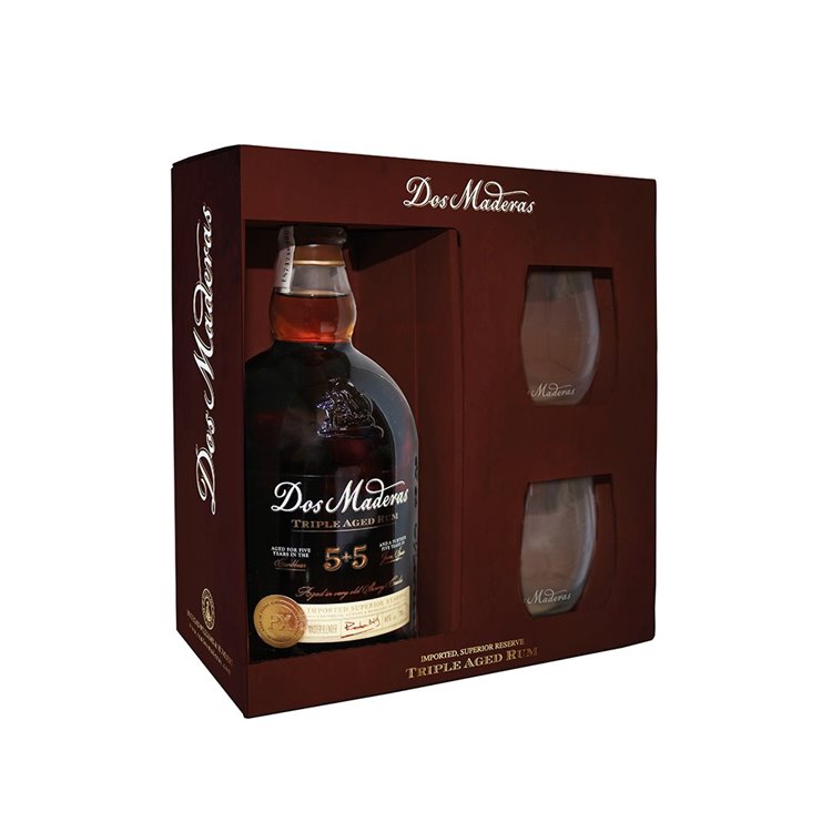 RON DOS MADERAS P.X. 5+5 AÑOS - 1 bottiglia da 0,70l. e 2 bicchieri - WILLIAMS & HUMBERT - m RON DOS MADERAS P.X. 5+5 AÑOS - 1 bottiglia da 0,70l. e 2 bicchieri - WILLIAMS & HUMBERT - m