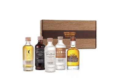 Confezione regalo"Set degustazione Mignon Marzadro" 5bt x 5 cl