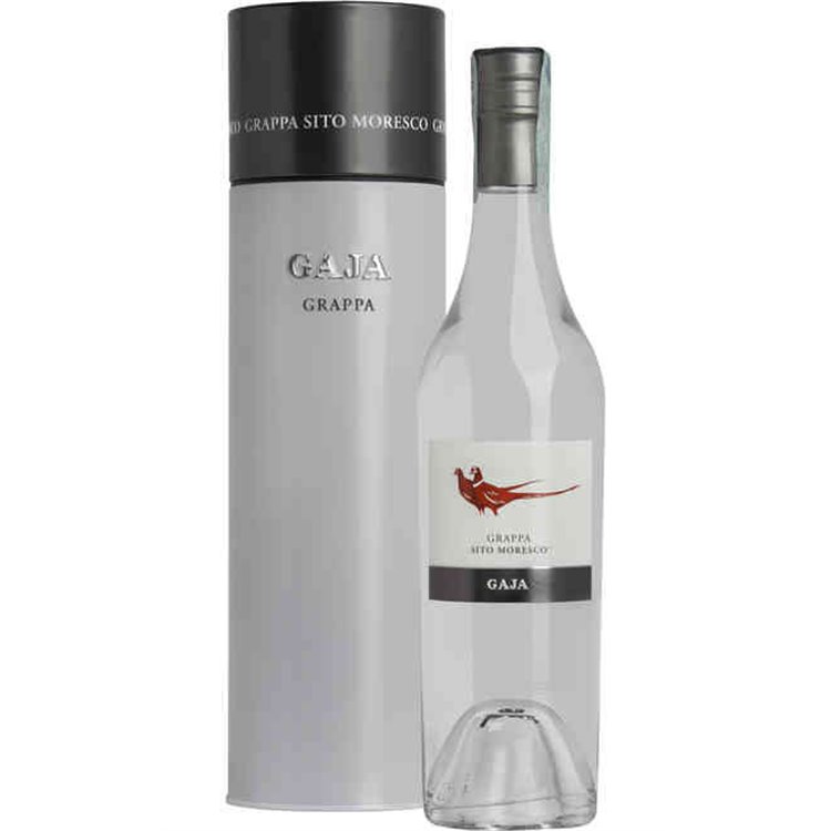 Grappa di Nebbiolo Sito Moresco - Gaja 0,500 L. mit eleganter Geschenkbox Grappa di Nebbiolo Sito Moresco - Gaja 0,500 L. mit eleganter Geschenkbox
