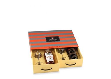 Distilleria Sibona - Box of Chamomile Liqueur and Coffee & Cocoa Liqueur with 2 glasses (2x 50cl)