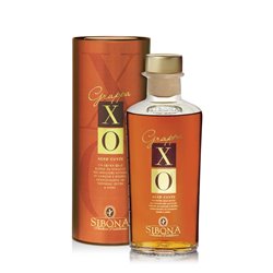 Distilleria Sibona - Exhibition Gift Set Sibona 1 bt. Grappa XO With 2 Glasses 0,5 l.