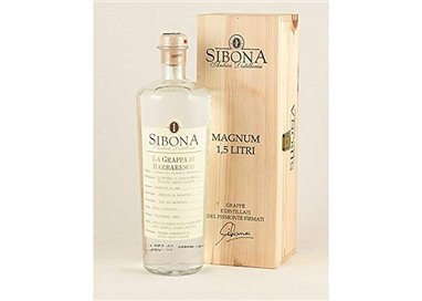 Distilleria Sibona - Confezione regalo Grappa di Barbaresco MAGNUM con astuccio in legno 1,5 lt