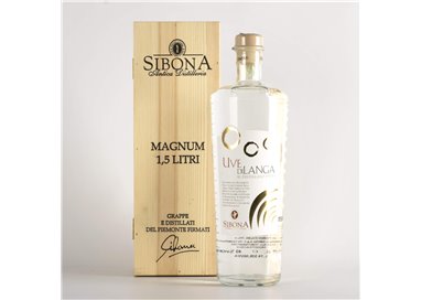 Distilleria Sibona - Confezione regalo Grappa Uvedilanga Distillato d’uva MAGNUM con astuccio in legno 1,5 lt