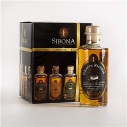 Distilleria Sibona - Confezione Regalo degustazione Grappe Riserva Botti da Porto, da Whiskey, da Madeira, Amaro Sibona (4x50cl)