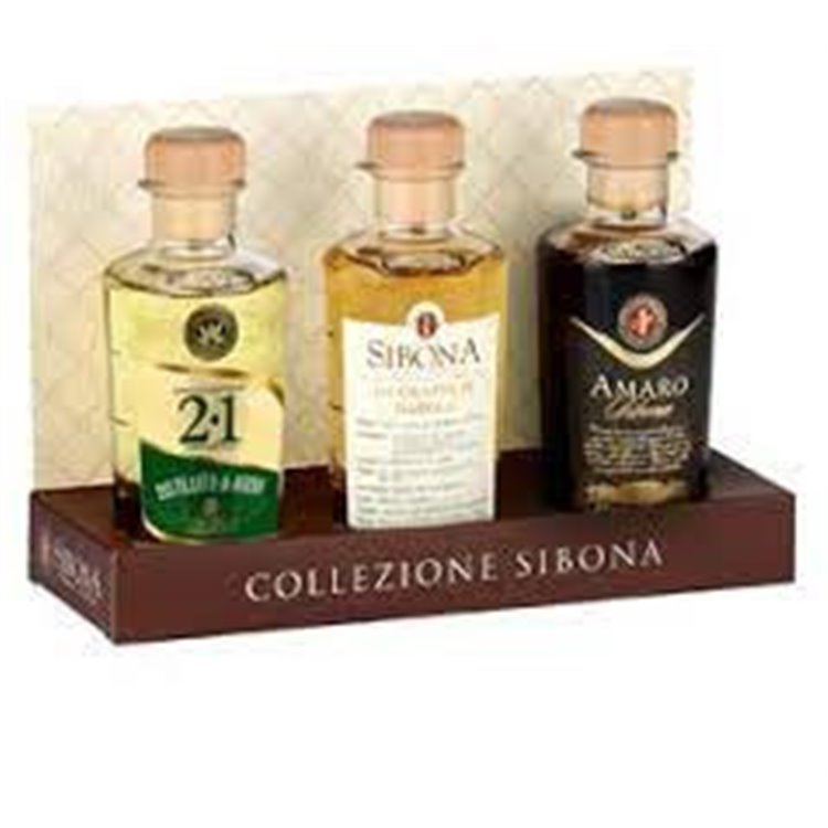 Distilleria Sibona - 2.1 Distillato di Birra, Amaro, Grappa di Barolo Formato MINI 20 cl. (In elegante astuccio da 3) Distilleria Sibona - 2.1 Distillato di Birra, Amaro, Grappa di Barolo Formato MINI 20 cl. (In elegante astuccio da 3)