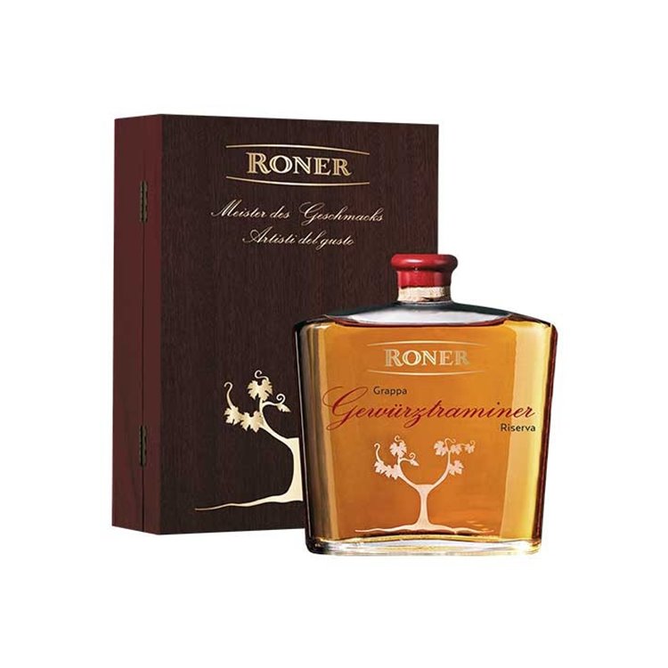 Roner - Grappa Gewürztraminer Riserva - 0,7 l. Roner - Grappa Gewürztraminer Riserva - 0,7 l.