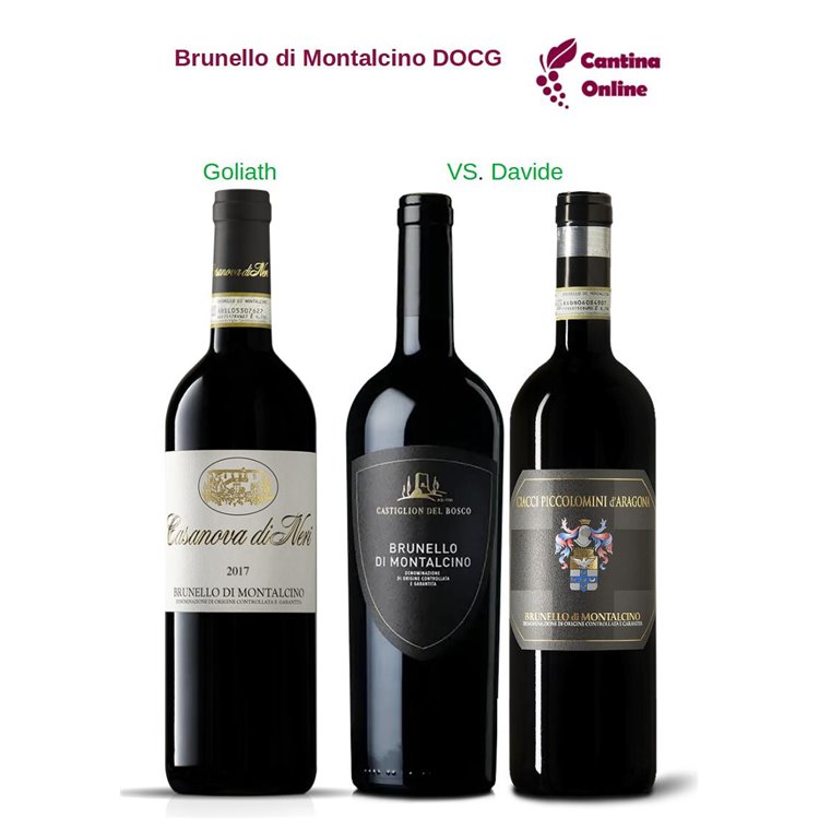 Davide VS. Goliath - Brunello di Montalcino DOCG - 3 x 0,75 L. Davide VS. Goliath - Brunello di Montalcino DOCG - 3 x 0,75 L.