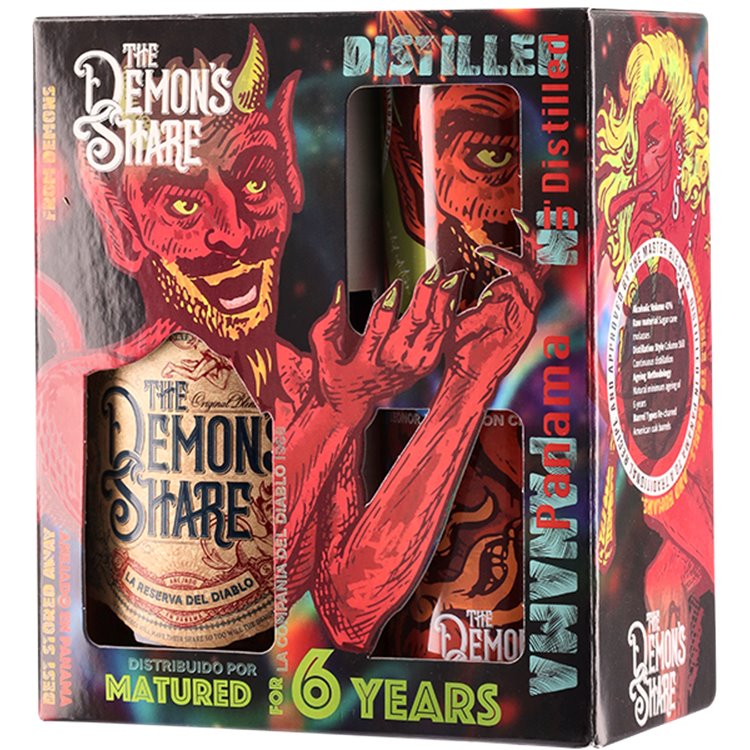 Cane Spirit Drink The Demon's Share 6 YO Gift Glass Pack | PA (70cl 40%) - crb Cane Spirit Drink The Demon's Share 6 YO Gift Glass Pack | PA (70cl 40%) - crb