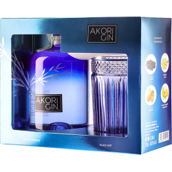 Gin Akori Glass Pack (70cl  42%) - crb