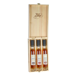 Reserves - Precious natural pine wood box containing 3 20cL bottles of Grappa Riserva 40° Distilleria Villa De Varda