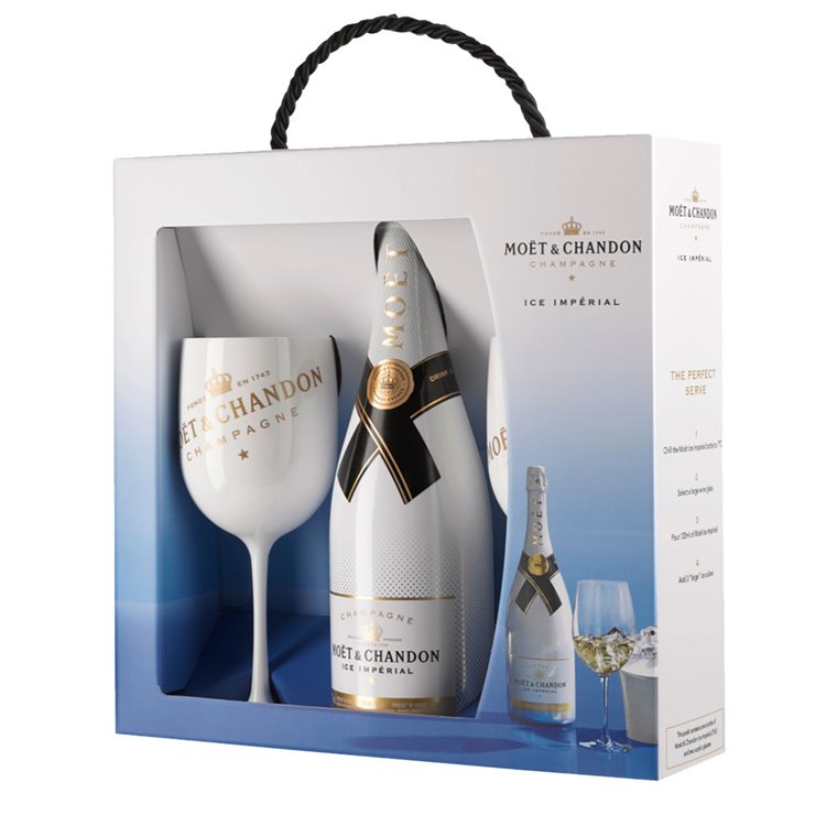MOET & CHANDON Champagne ICE Imperial Coffret 1 bott +2 Flutes Cl.75 MOET & CHANDON Champagne ICE Imperial Coffret 1 bott +2 Flutes Cl.75