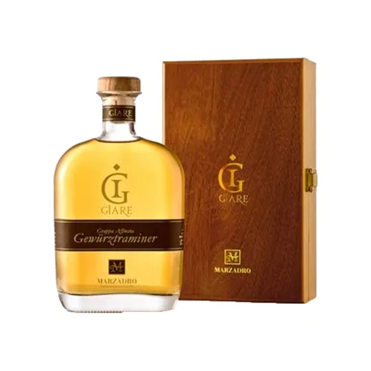 MARZADRO Grappa GIARE Ris. GEWURZTRAMINER Cassetta Legno 41° cl 70 MARZADRO Grappa GIARE Ris. GEWURZTRAMINER Cassetta Legno 41° cl 70