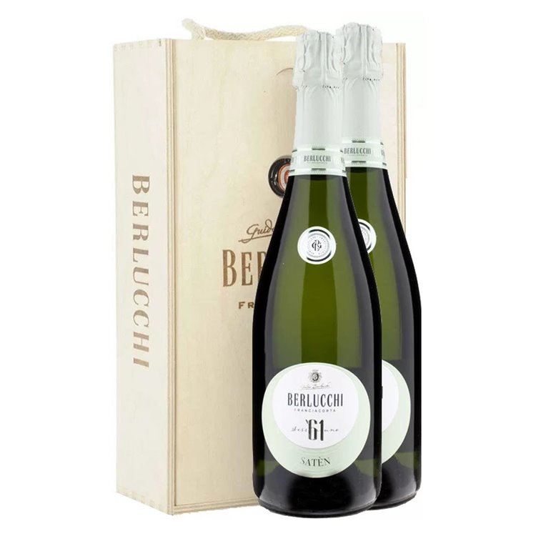 BERLUCCHI Cassetta Legno Franciacorta '61 Saten 2 Bottiglie cl 75 BERLUCCHI Cassetta Legno Franciacorta '61 Saten 2 Bottiglie cl 75