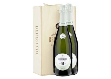 BERLUCCHI Cassetta Legno Franciacorta '61 Saten 2 Bottiglie cl 75
