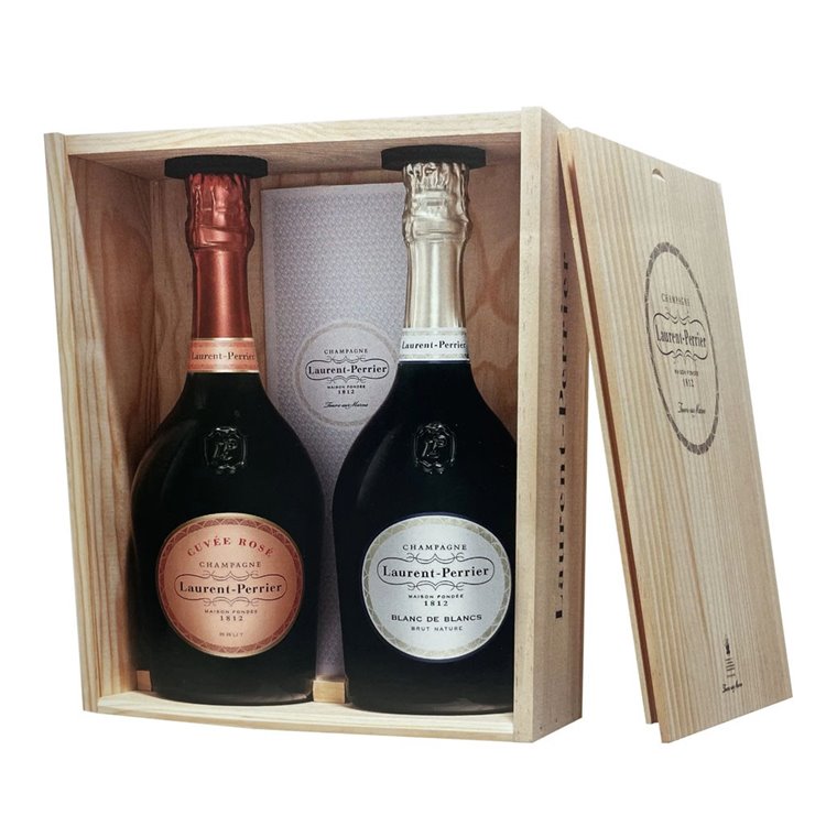 LAURENT PERRIER Champagne Rose + Blanc de Blancs Cofanetto Cl.75 LAURENT PERRIER Champagne Rose + Blanc de Blancs Cofanetto Cl.75