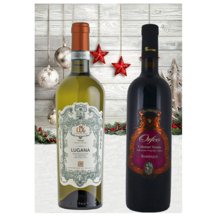 Elegante Confezione Regalo con Vini del Lago di Garda Elegante Confezione Regalo con Vini del Lago di Garda