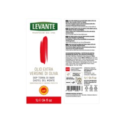 Levante -Olio Extra Vergine di Oliva Dop Terra di Bari 100% Italiano 3 L.