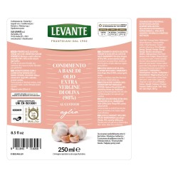 Levante - Condimento a base di Olio Extra Vergine di Oliva (98%) al Gusto di Aglio - 250 ml