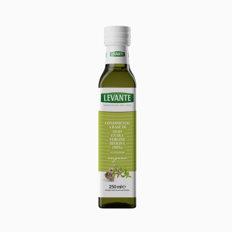 Levante - Condimento a base di Olio Extra Vergine di Oliva (98%) all’Aroma di Origano - 250 ml Levante - Condimento a base di Olio Extra Vergine di Oliva (98%) all’Aroma di Origano - 250 ml