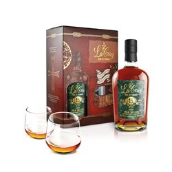 SAVIO SRL - La Cruz GIFT BOX BOTTIGLIA 15 yo RON + 2 BICCHIERI-La Cruz