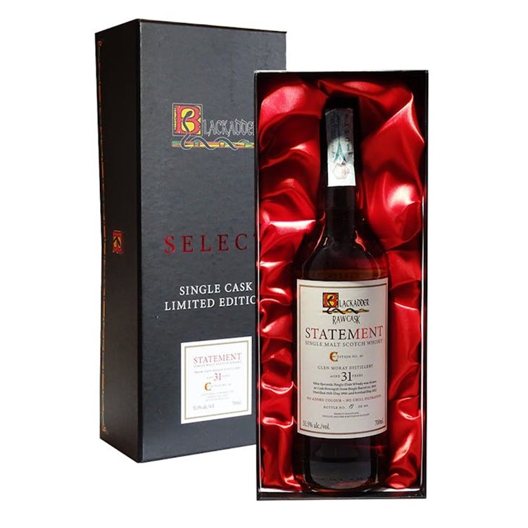 BLACKADDER INTERNATIONAL LTD GIFT RAW CASK GLEN MORAY 30YO Cask 1990 BLACKADDER INTERNATIONAL LTD GIFT RAW CASK GLEN MORAY 30YO Cask 1990
