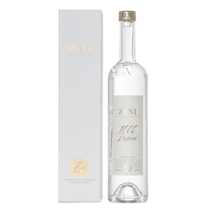 ZENI DISTILLERIA snc di A.& R. Zeni GRAPPA BIANCA MILLEPROFUMI Astucciata ZENI DISTILLERIA snc di A.& R. Zeni GRAPPA BIANCA MILLEPROFUMI Astucciata