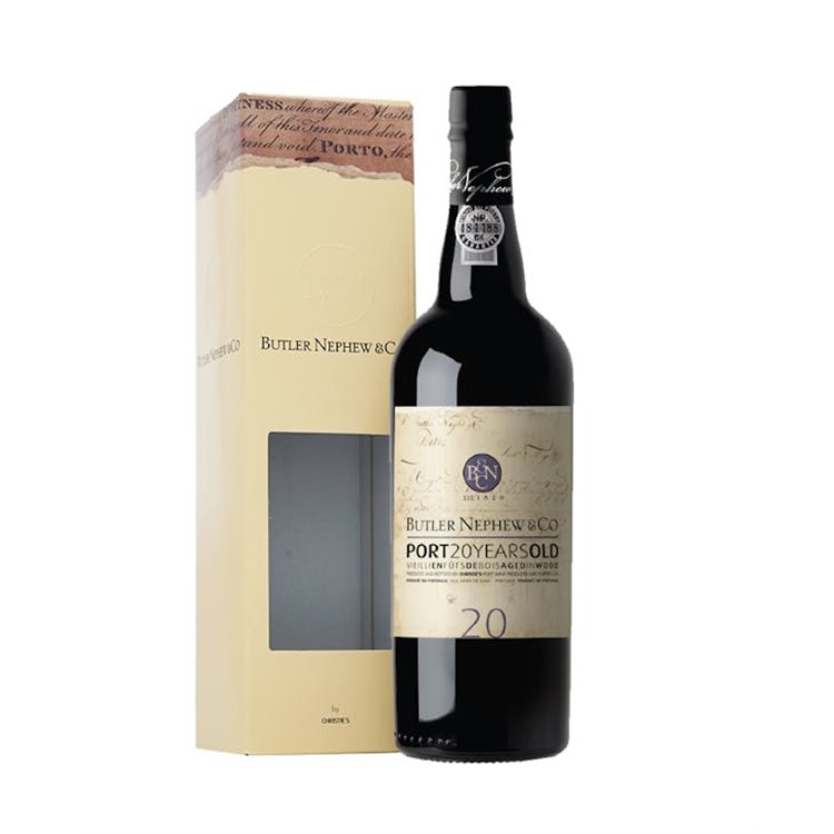 'CHRISTIE''S Port Wine Producer & Shipper E PORT Butler Nephew 20 years old Astucciato' 'CHRISTIE''S Port Wine Producer & Shipper E PORT Butler Nephew 20 years old Astucciato'