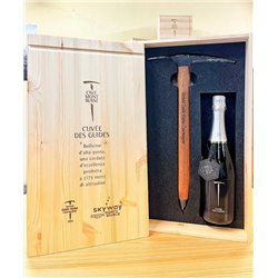 CAVE MONT BLANC DE MORGEX ET LA SALLE SOC.COOP COFANETTO IN LEGNO CON PICCOZZA e bottiglia Cuv‚