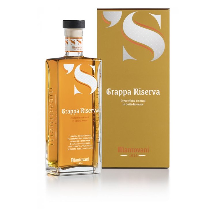 Mantovani Distillery - 'S Grappa Riserva 40° 0.70 L. Mantovani Distillery - 'S Grappa Riserva 40° 0.70 L.