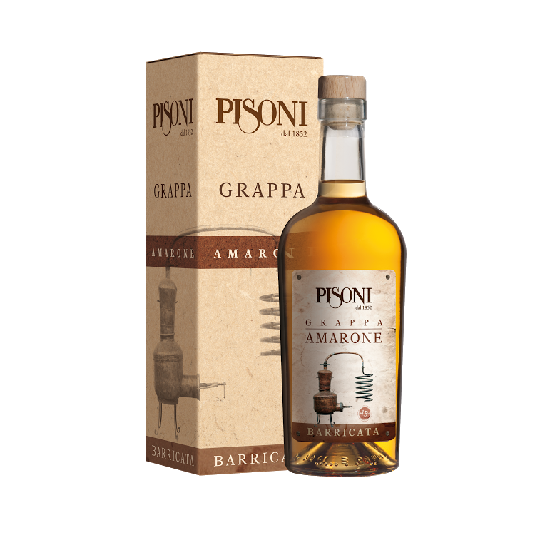 Distilleria Pisoni - Grappa Barricata Amarone (astucciata) 70cl 45° Distilleria Pisoni - Grappa Barricata Amarone (astucciata) 70cl 45°