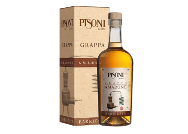 Distilleria Pisoni - Grappa Barricata  Amarone (astucciata) 70cl 45°